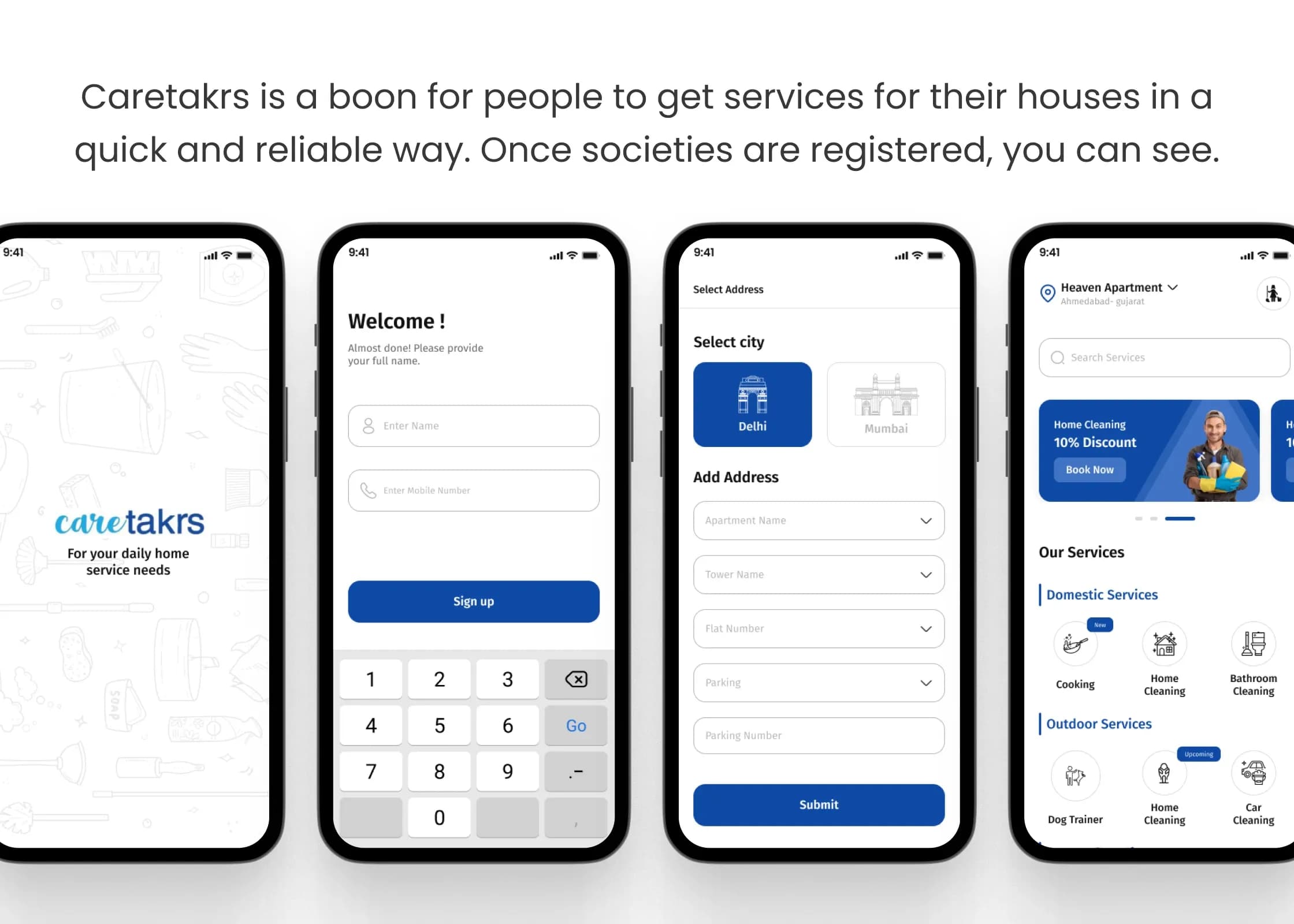 Caretakers service page - work Section