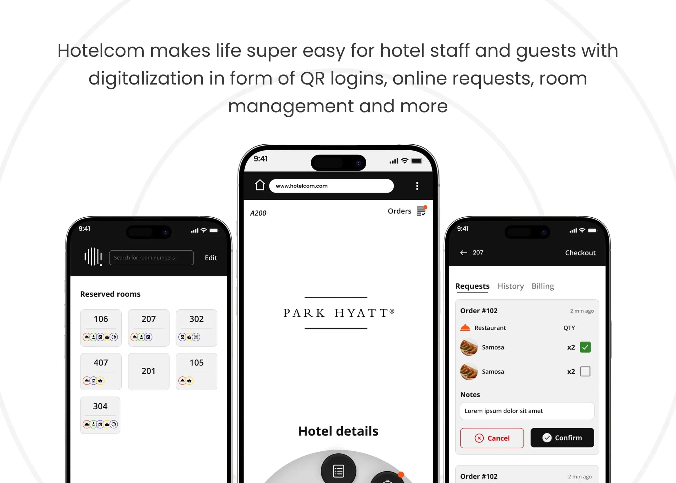 Hotelcom service page - work Section
