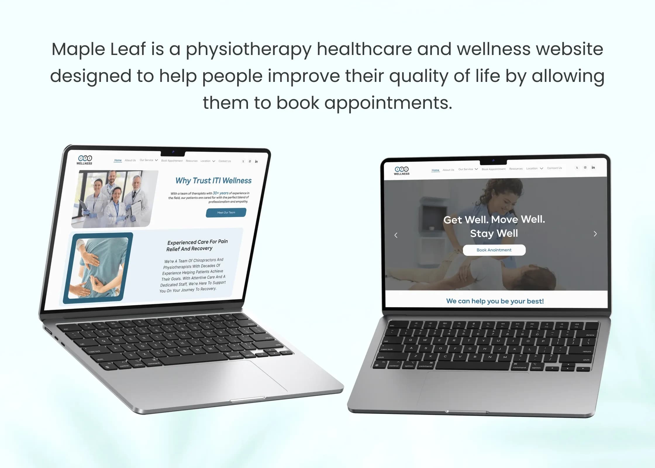 ITI Wellness service page - work Section